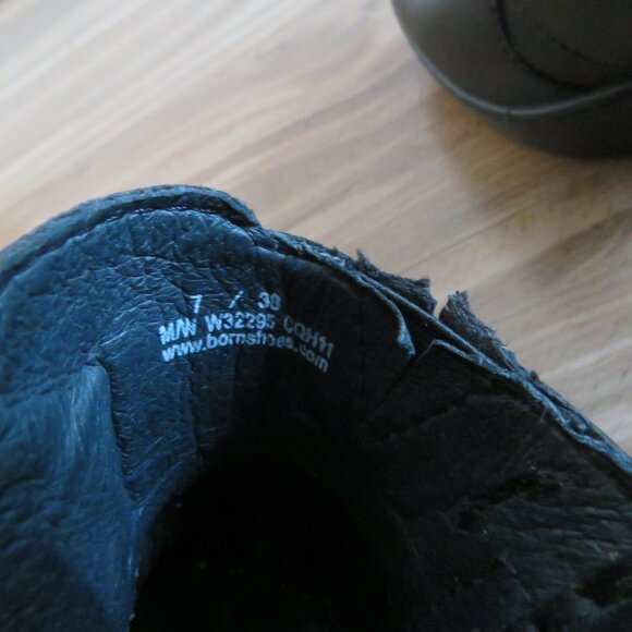 BORN Holly Leather Platform Slip On Clog Mules Y2K Black Leather - Size US 7 - Picture 14 of 14